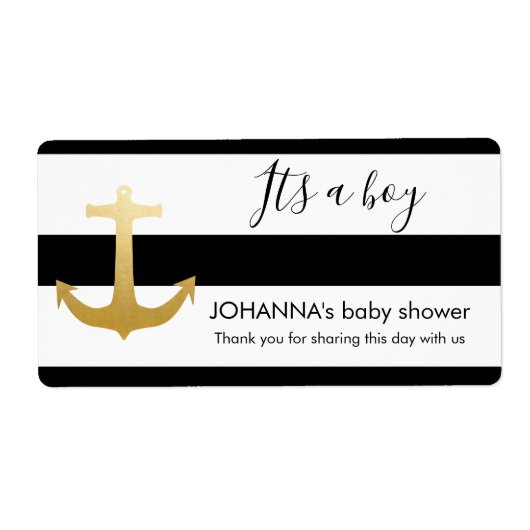 Nautische Imitate Gold Foil Anker Wasser Flasche G (Vorne)