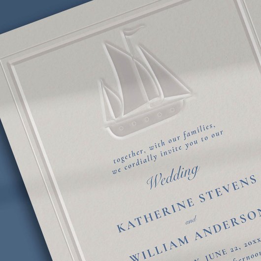 Nautische Imitate mit moderner klassischer Hochzei Einladung