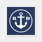 Nautische Initialen Serviette (Vorderseite)