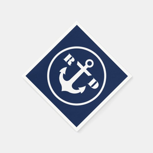 Nautische Initialen Serviette (Ecke)