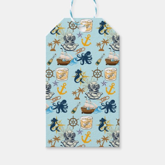 Nautische Junggesellenparty Geschenkanhänger (Vorderseite)