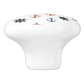 Nautische Kabinettleiste mit rotem und blauem Anke Keramikknauf (Seitenansicht)