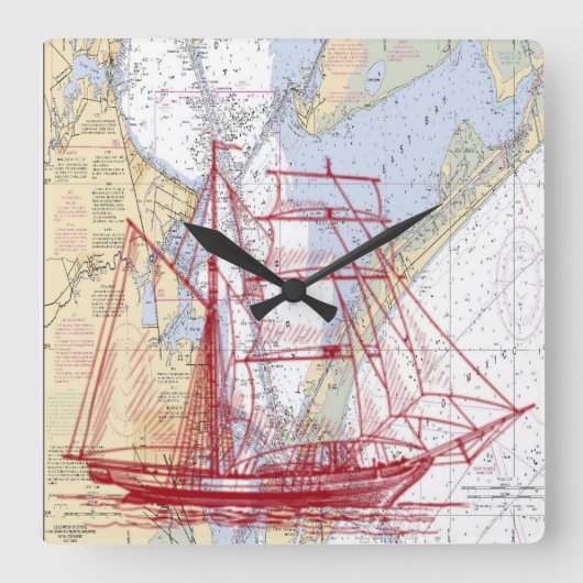 Nautische Karte der Galveston Bay Uhr (Vorderseite)