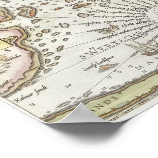 Nautische Karte Poster (Ecke)