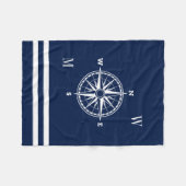 Nautische Kompass-Rose benutzerdefinierte Monogram Fleecedecke (Vorderseite (Horizontal))