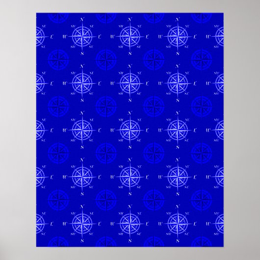 Nautische Kompass-Rose Poster (Vorne)