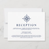 Nautische Kompass-Wind-Rose | Empfang Einladung (Vorderseite)