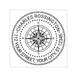 Nautische Kompassrose #4 Name Rücksendeadresse Permastempel