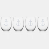 Nautische Konstruktion aus blauem Anker Weinglas Ohne Stiel (Hinten)