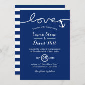 Nautische Kopplung der Blauen Hochzeit des Knotens Einladung (Vorne/Hinten)