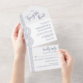 Nautische Kopplung der Seidenhochzeit All In One Einladung (Abreißen)