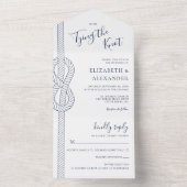 Nautische Kopplung der Seidenhochzeit All In One Einladung (Innen Boden)