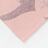 Nautische Korallen Rose Gold Glitzer Ankermuster Fleecedecke (Ecke)
