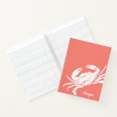 Nautische Krabbe auf rosa Notizblock (Innenseite)