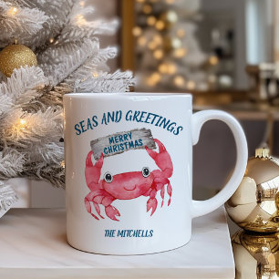 Nautische Krabben-Weihnachtsgrüße Kaffeetasse