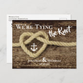 Nautische Kraft Wir binden den Knoten Save the Dat Ankündigungspostkarte (Vorne/Hinten)