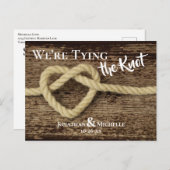 Nautische Kraft Wir binden den Knoten Save the Dat Ankündigungspostkarte (Vorne/Hinten)