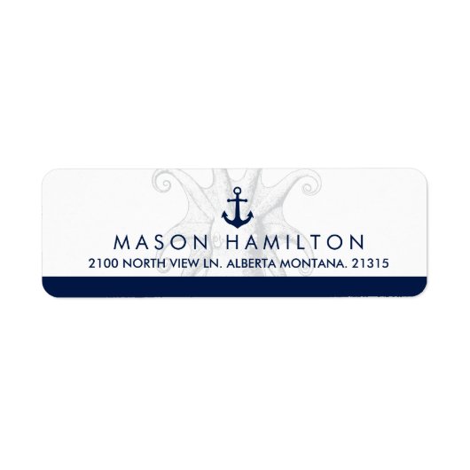 Nautische Kraken und Anker | RÜCKSENDEADRESSE (Vorne)