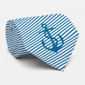 Nautische Krawatte Blaue Ankerpfeife Diagonale Str (Gerollt)
