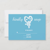 Nautische Krawatte der Blue Wedding RSVP Cards von (Vorderseite)
