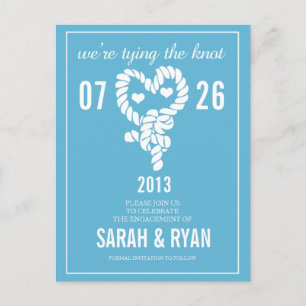 Nautische Krawatte der Knot Blue Save the Date Pos Ankündigungspostkarte
