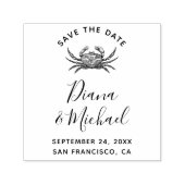 Nautische Krebserkrankung SAVE THE DATE Kalligrafi Permastempel (Design)