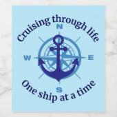 Nautische Kreuzfahrt Weinetikett (Einzelnes Label)