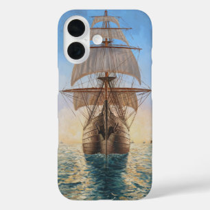 Nautische Kunst drucken das Schiff auf See iPhone 16 Hülle