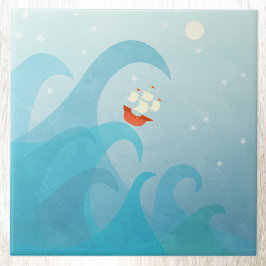 Nautische Kunst segeln Fliese