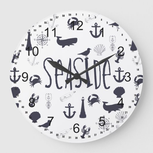 Nautische Küste Große Wanduhr (Vorderseite)