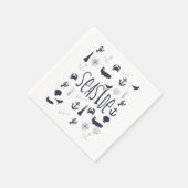 Nautische Küste Serviette (Ecke)