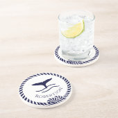 Nautische Küstenbezeichnung Sailboat Whale Navy Bl Getränkeuntersetzer (Seite)