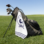 Nautische Küstenbezeichnung Shark Navy Blue Golfhandtuch (Gras)