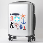 Nautische Küstenmotif Aufkleber (Koffer)