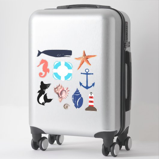 Nautische Küstenmotif Aufkleber (Koffer)