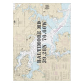 Nautische Länge Latitude Baltimore MD 12281 Tischdecke (Vorderseite)