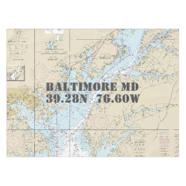 Nautische Länge Latitude Baltimore MD Tischdecke