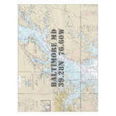 Nautische Länge Latitude Baltimore MD Tischdecke (Vorderseite)