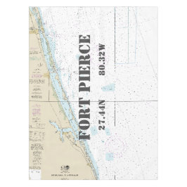 Nautische Länge Latitude Fort Pierce FL Tischdecke