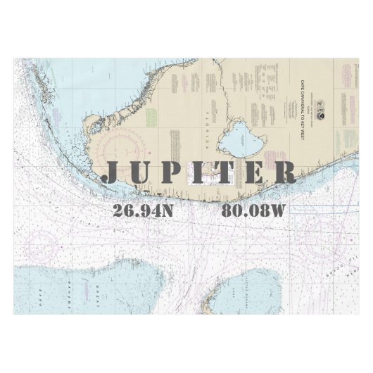 Nautische Länge Latitude Jupiter FL Tischdecke (Vorderseite (Horizontal))