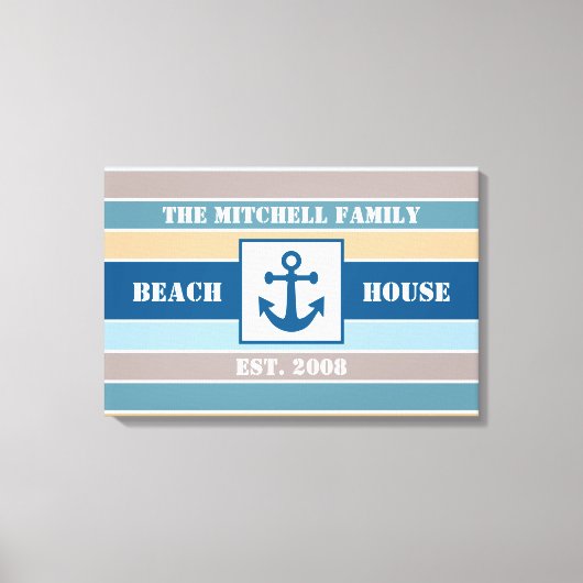 Nautische Leinwand des Beach House (Vorderseite)