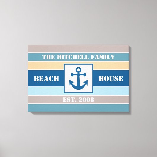 Nautische Leinwand des Beach House (Vorderseite)
