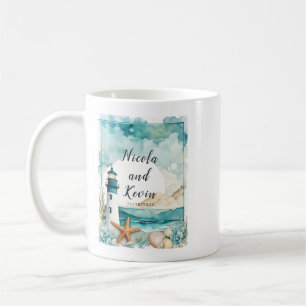 Nautische Leuchtturm-Hochzeit  Kaffeetasse
