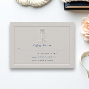 Nautische Leuchtturm-Küsten-Hochzeit RSVP elegant