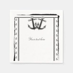 Nautische Liebe Anker Strandhochzeit Brautparty Serviette