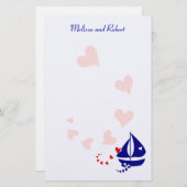 Nautische Liebe Briefpapier (Vorne/Hinten)