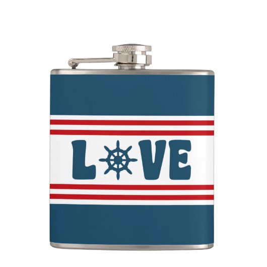 nautische Liebe Flachmann (Vorderseite)