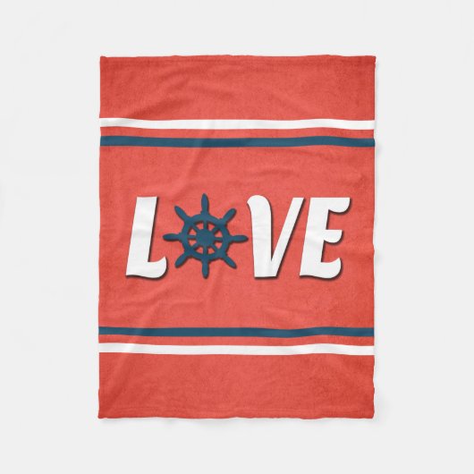 nautische Liebe Fleecedecke (Vorderseite)