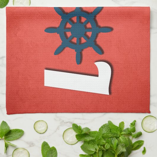 nautische Liebe Geschirrtuch (Gefaltet)