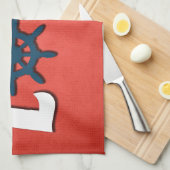 nautische Liebe Geschirrtuch (Viertel Falte)